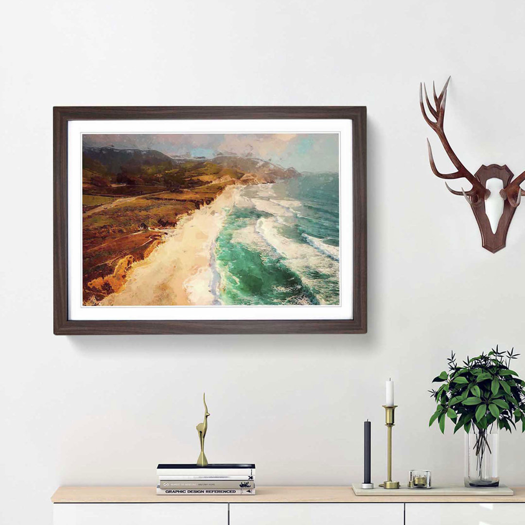 Coastline in California in Abstract - Framed Print
