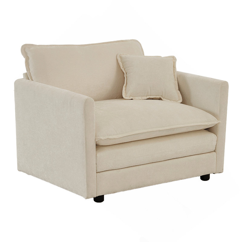 Fauteuil de salon rembourré Comfy, Beige
