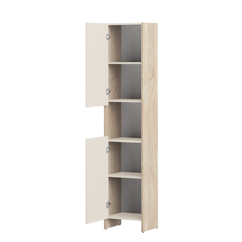 Biarritz Linen Cabinet, Natural Oak / Light Beige