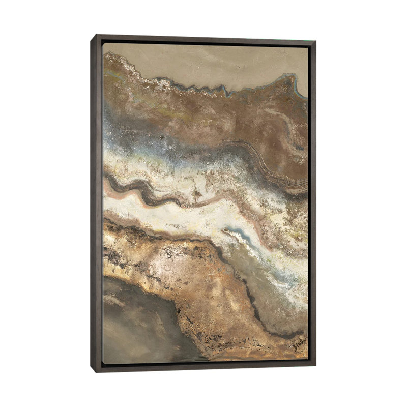 "Lava Flow panel I" par Patricia Pinto, reproduction d’art, Toile encadrée de bois rustique foncé, Pas de tapis