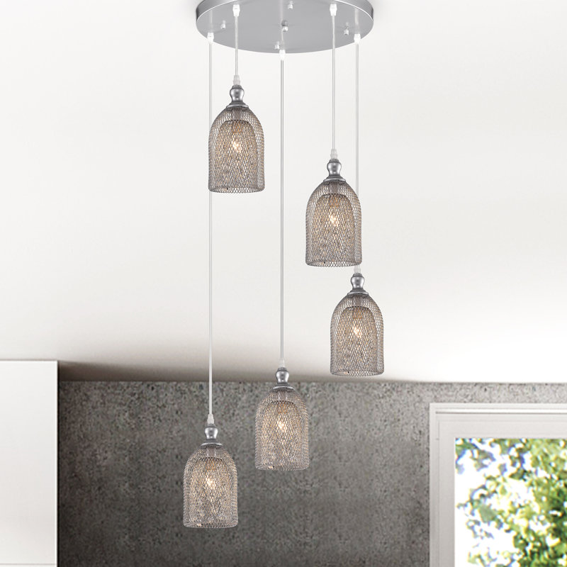 Luminaire suspendu en grappe à 5 lumières Edinburgh