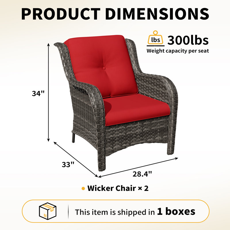 Chaise longue d'extérieur en osier Anahit, Rouge