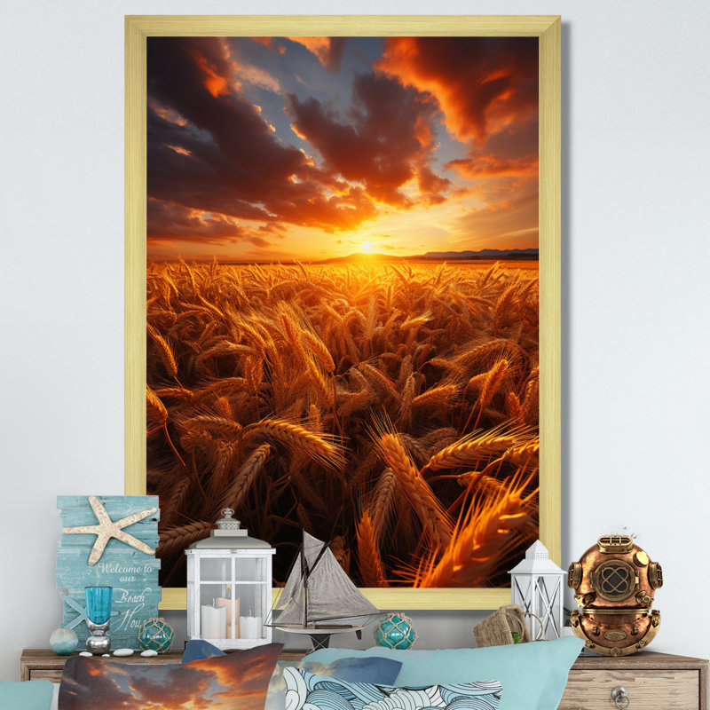 Benica Golden Fields A Envoûtant sur impression sur toile, H 40 po x l 30 po x P 1,5 po, Encadrement doré