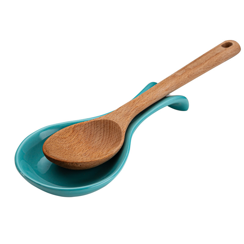 Ceramic / Porcelain Oval Spoon Rest, Aqua