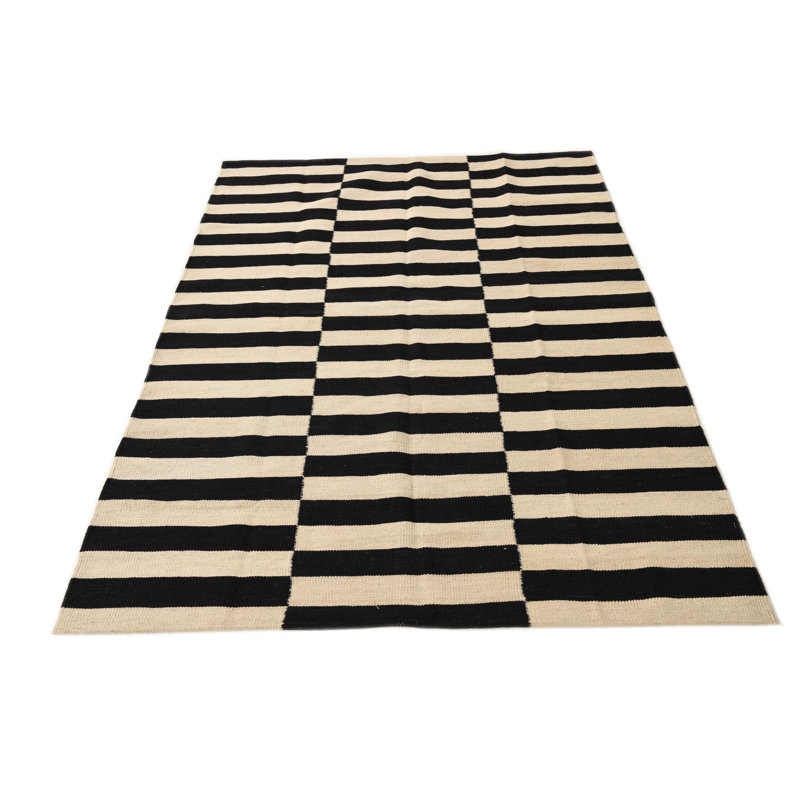 Tapis noir et blanc Ivey