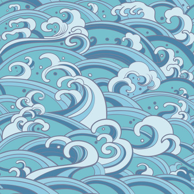 Seamless Waves - Wrapped Canvas Print