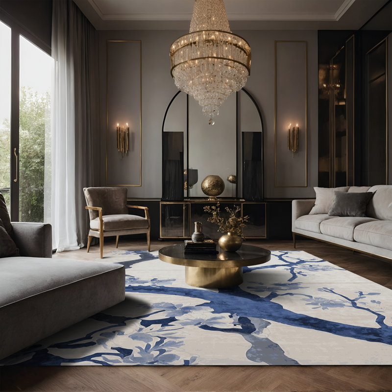 Tapis gris soyeux et moelleux, Rectangle 2 pi x 3 pi