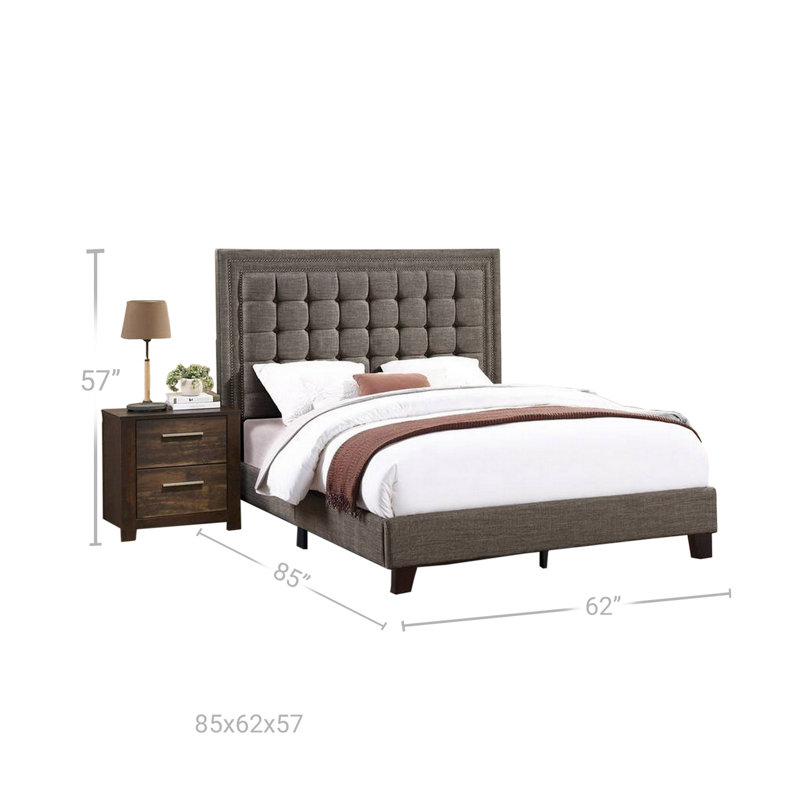 Upholstered Platform Bed, Queen