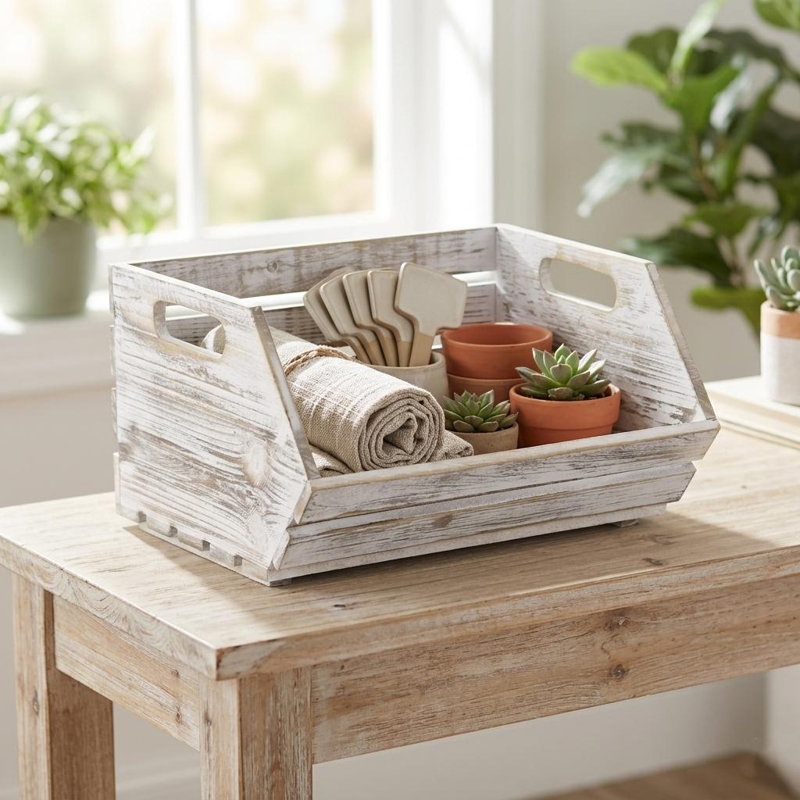 Boîte de rangement en bois Hashum
