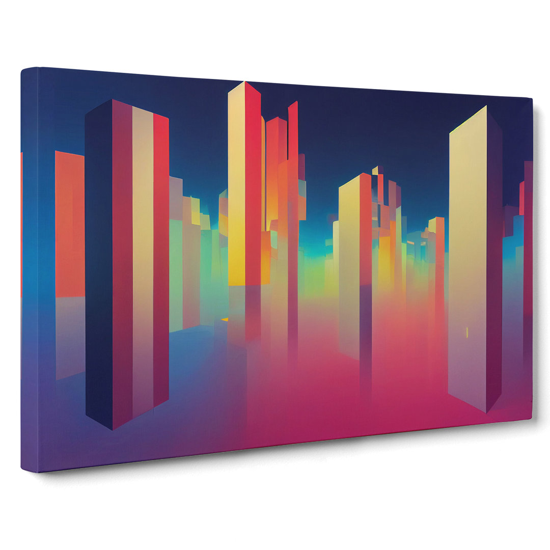 Super Abstract Skyscraper Skyline - Wrapped Canvas