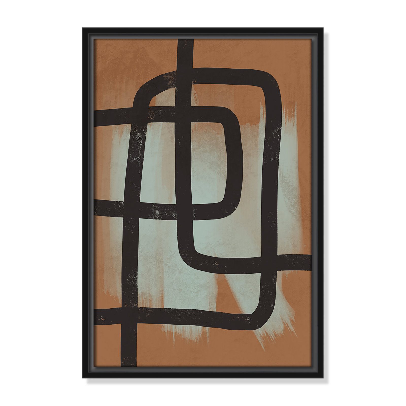 Many Paths Taken 2 Painting, Black, 19.5" H x 13.5" W x 2" D