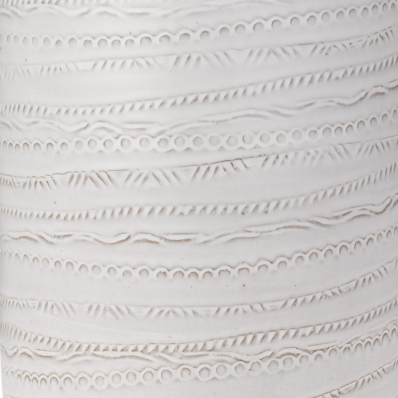 White Ceramic Table Lamp with Linen Shade