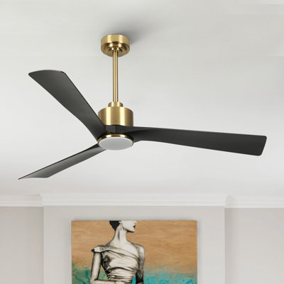 Grand ventilateur de plafond moderne à intensité variable de 60 po avec lumière DEL et télécommande Karlena