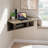 Floating Corner Desk, Wall Mounted, With Shelf For Small Space Computer,Rustic Grey
