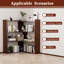 Bibliothèque en bois extensible, largeur réglable de 24 à 47 po, tablette d'angle en forme de L, présentoir ouvert, brun