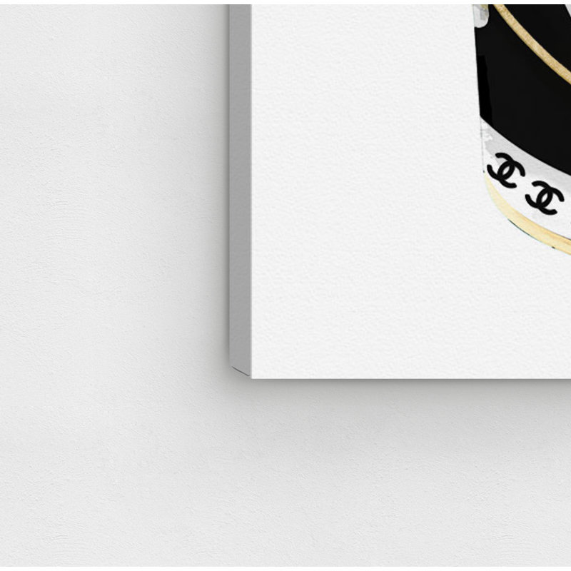 Black and Gold Fashion Paint Noir Framed Canvas Print, 24" x 24"