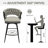 Set Of 2 Bar Stool, 360 Swivel Upholstered Bar Chair