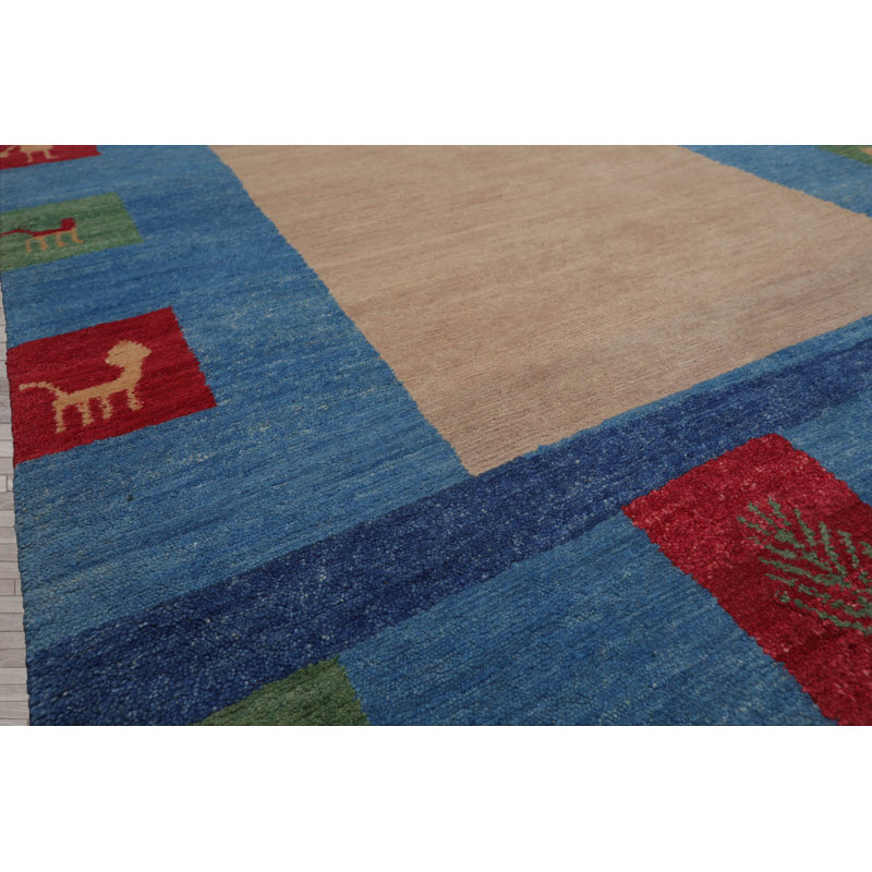 Tapis rectangulaire intérieur / extérieur en laine 4 pi x 6 pi Stannfield