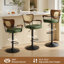 Tabouret de bar pivotant avec dossier rembourré et large rembourré de style Mid-Century avec assise rembourrée et base ultra-stable de 17,7 po (ensemble de 4)-131121281-131121282