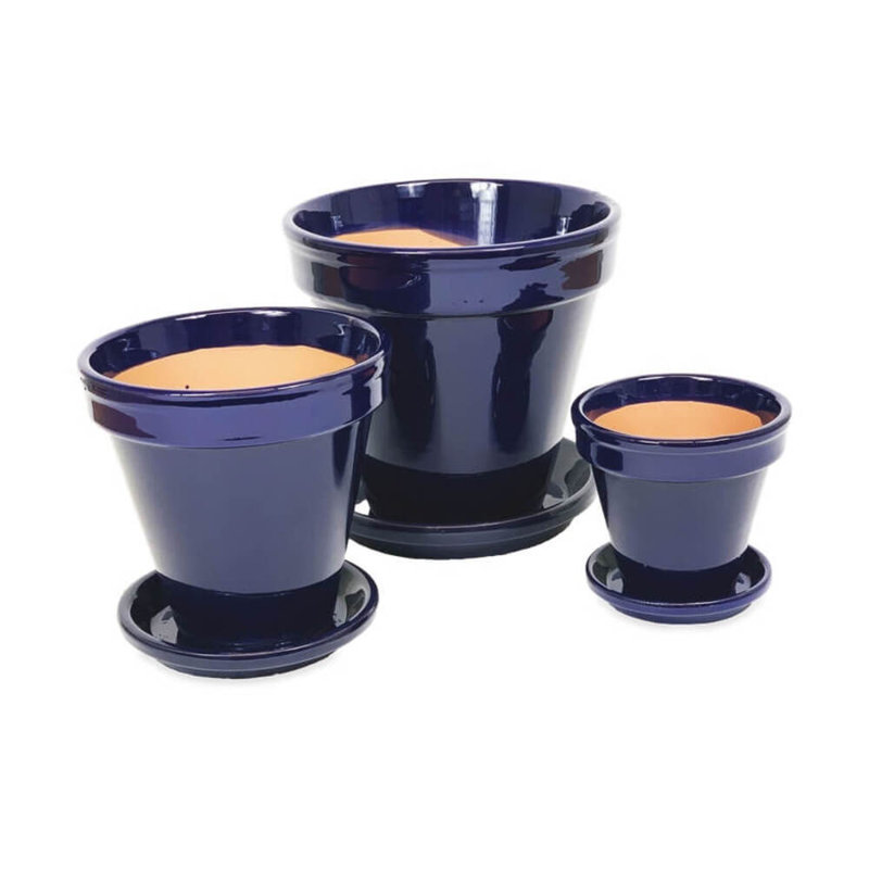 Lewison Handmade Ceramic Pot Planter, Blue