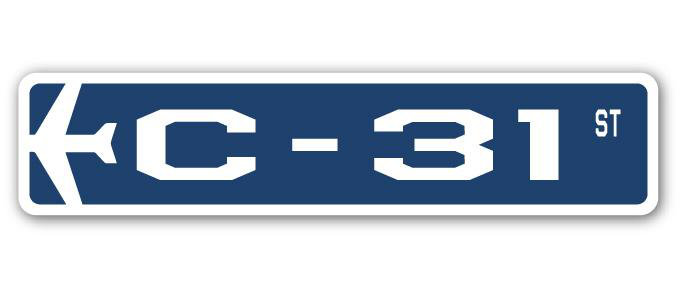 Panneau de signalisation en aluminium militaire Bissonnette C-31 Air Force, H 4 po x l 18 po x P 1 po
