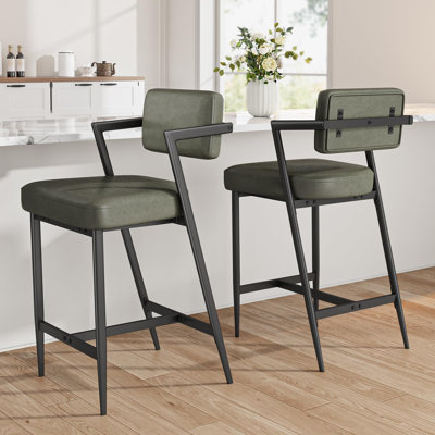 Ensemble de 2 tabourets de bar rembourrés Modern Farmhouse