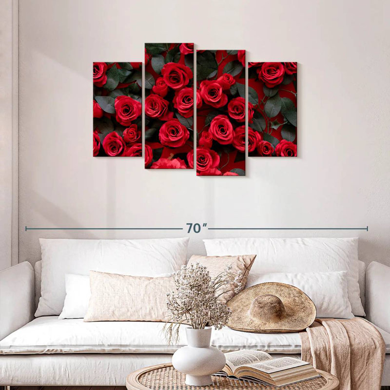 Roses rouges artificielles Harnek, H 27 po x l 43 po