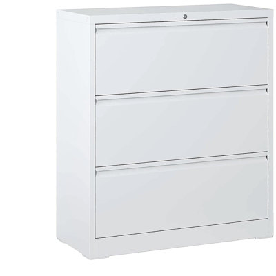 Lateral Metal File Cabinet 3 Drawer, Filing Cabinet with Lock