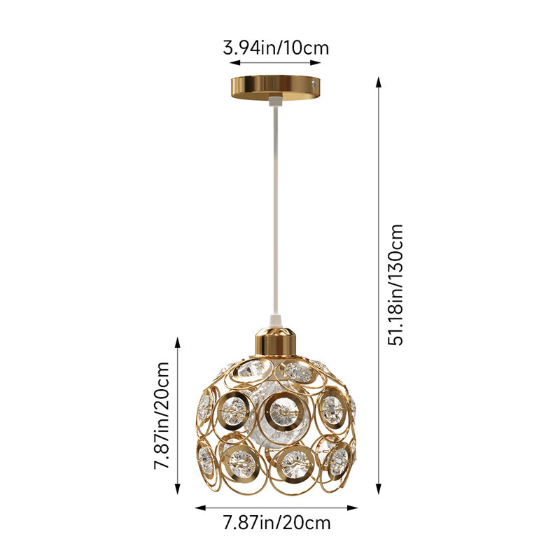 1 - Light Gold Dome Pendant