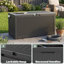 PawsomePad 100 gallons Boîte de rangement extérieure, contenant de terrasse en résine imperméable avec couvercle verrouillable, organisateur de patio pour coussins et outils de jardin, noir-130917210