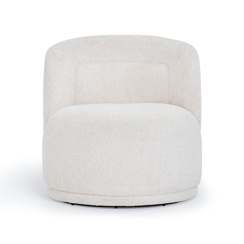 Massa Textured Beige Swivel Accent Chair, Mélange de polyester beige / coton