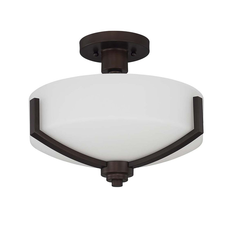 Hier Glass Semi Flush Mount, Bronze