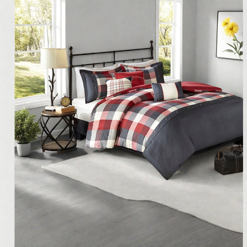 Comfortable King Size Herringbone Bedding Sets, Polyester Farmhouse Design