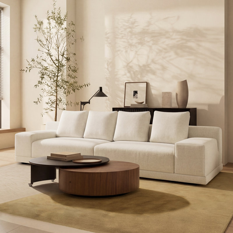 Arden 125.2" 2-Piece Oversized Upholstered Sofa with Wide Track Arms & Plush Back Pillows