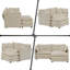 Canapé modulaire en chenille en L avec repose-pieds CloudHaven - causeuse 2 places pour petits espaces, tissu respirant et assemblage facile-1256015695