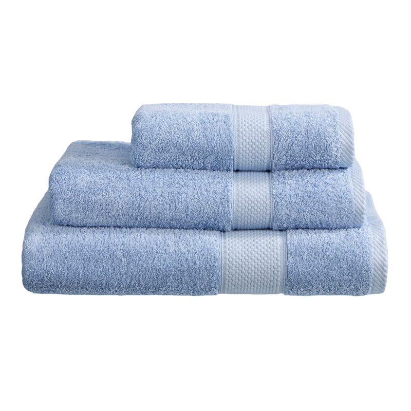Faith Margaret Turkish Cotton Midweight Fingertip Towel, Sky