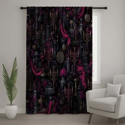 Rideaux porte-bougie de style gothique, voilages et voilages de style gothique - 1 panneau