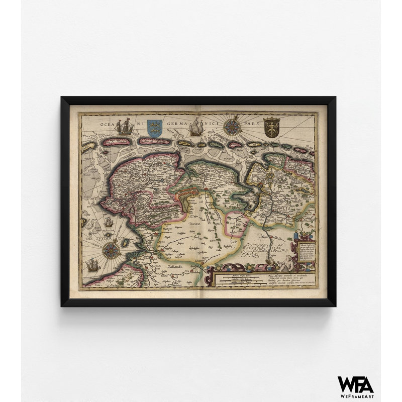 La zone autour de Deventer, impression de l'affiche ancienne carte des Pays-Bas, carte de l'Europe antique, reproduction d'art mural