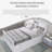 Full Size Platform Bed With Storage Bookcases & 4 Drawers-2045763442