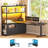 L Shaped Standing Desk, Adjustable Height Desk Reversible Computer Office Desk With Drawers & Hutch-532631983