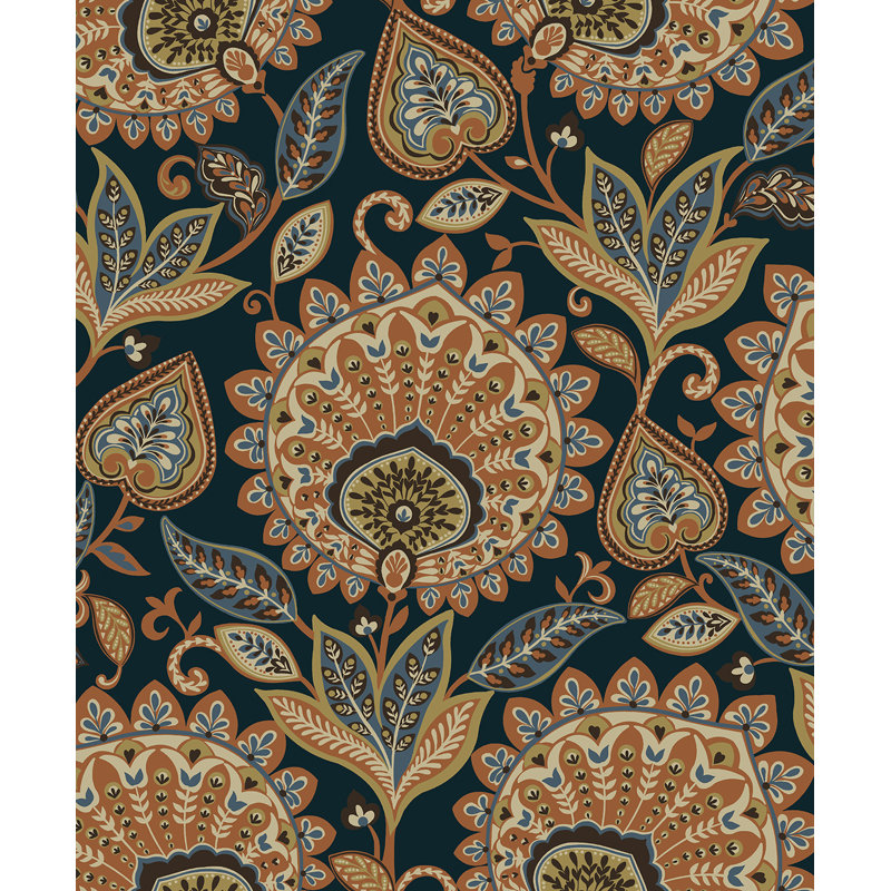 Rouleau de fleurs Manhart, Noir / brun / orange / bleu
