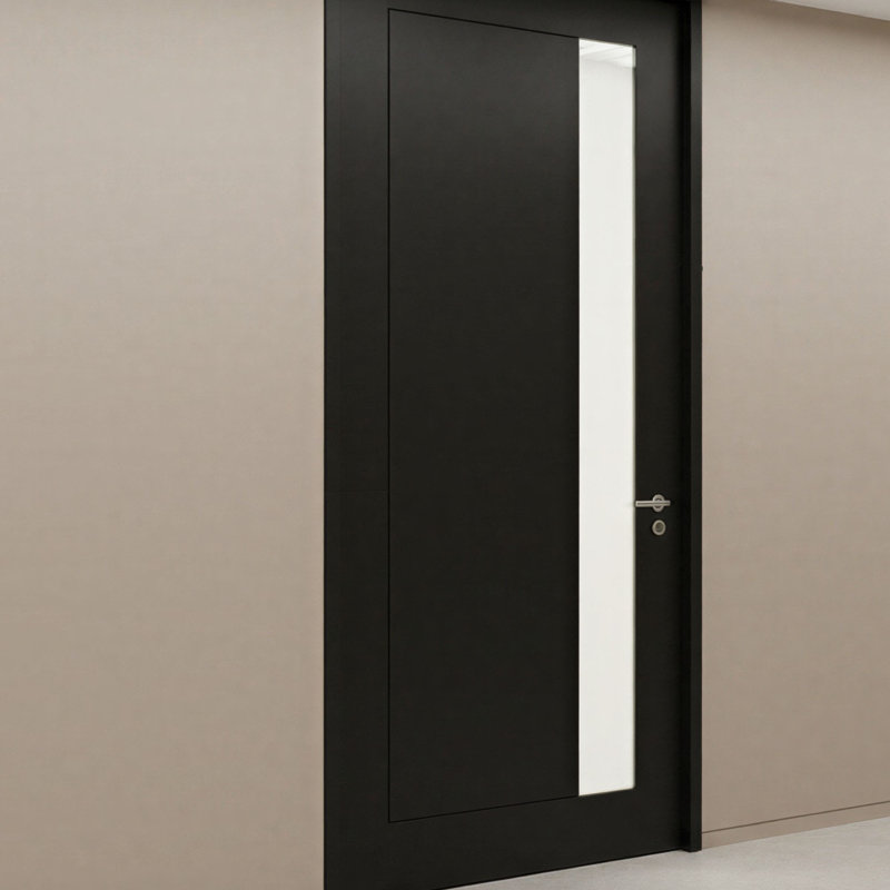 Portes Milette - Fineline | Shaker avec apprêt blanc | Verre laminé blanc| Conçu et fabriqué au Canada, 24 po x 80 po
