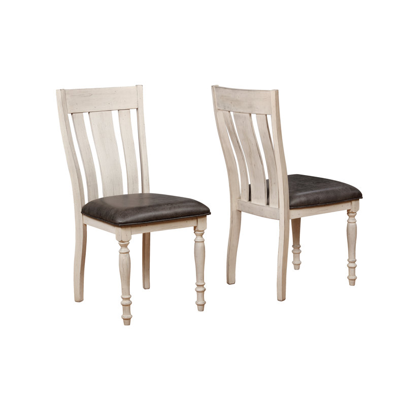 Mixon 19'' H Faux Leather Upholstered Pine Side Chair
