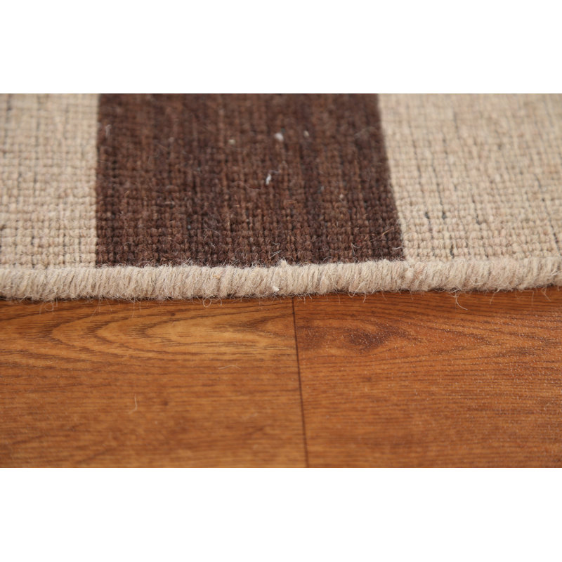 Tapis oriental en laine rayé Gabbeh noué à la main 6 x 8