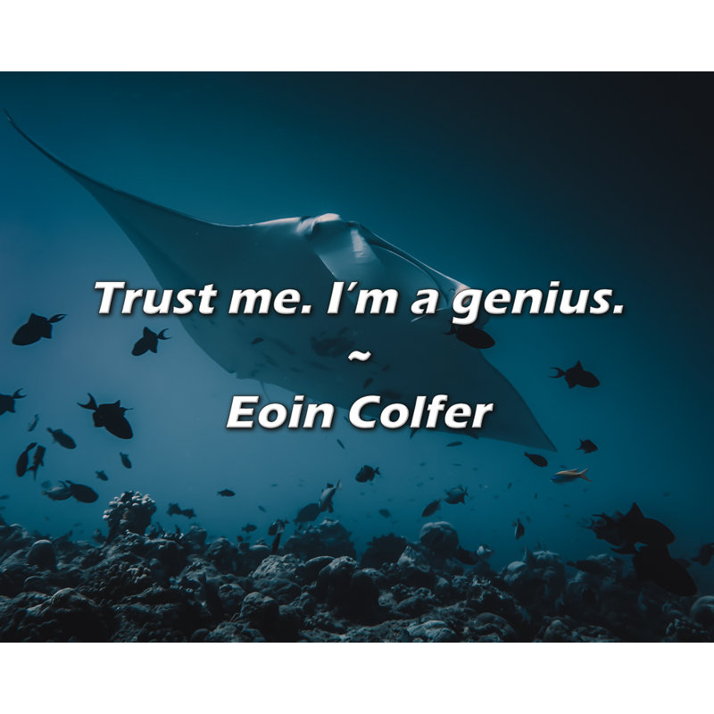 Eoin Colfer Citation: Trust me. Je suis un génie., H 15 po x l 18 po