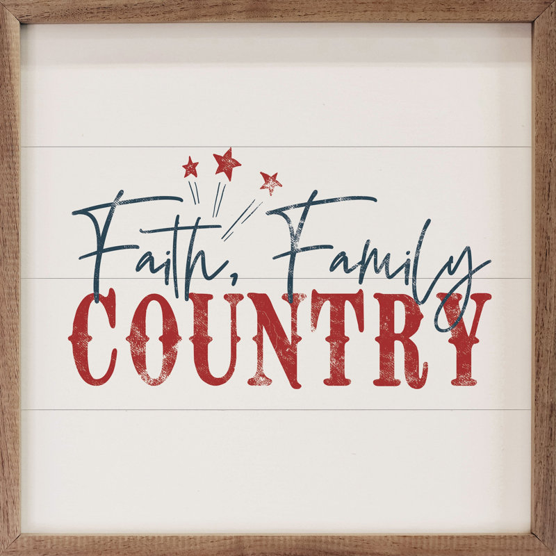Faith Family Country - blanc, 16" H x 16" W