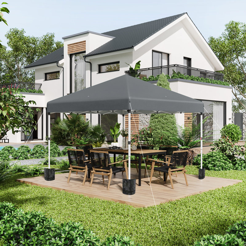 Theroux 2.90m x 2.90m Steel Pop-Up Gazebo, Grey