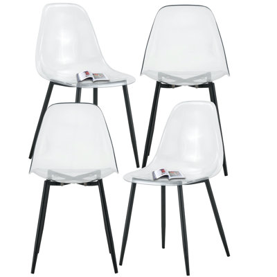 Transparent Minimalist Plastic Dining Chairs