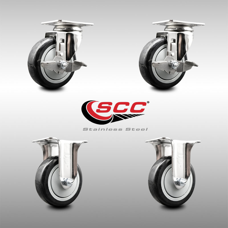 Polyurethane Casters, Black