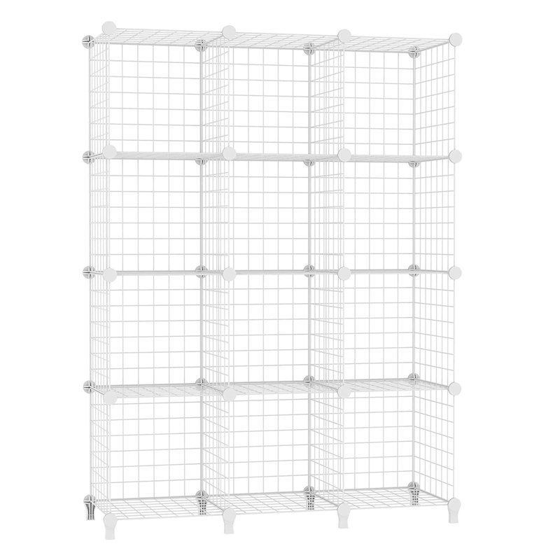Cyd 125cm H x 93cm W Metal Cube Bookcase, White